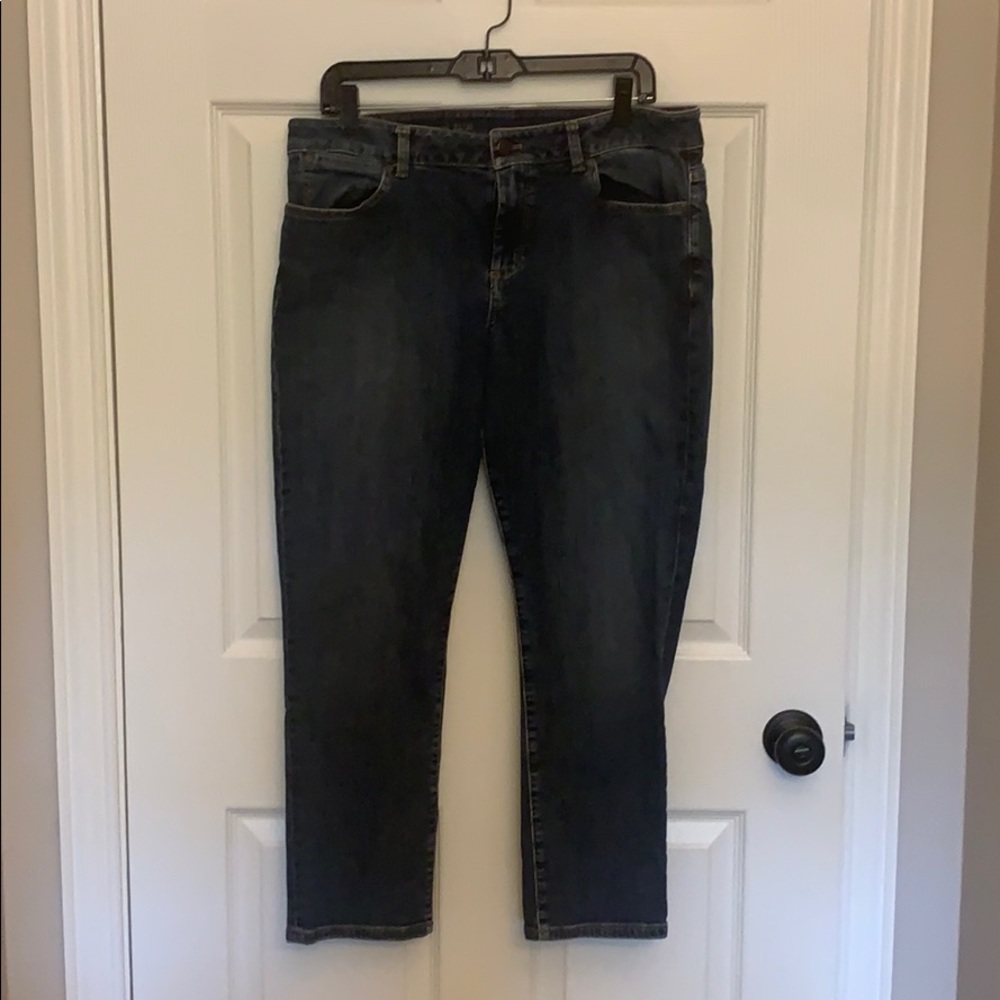 Talbots cropped dark wash jeans size 12